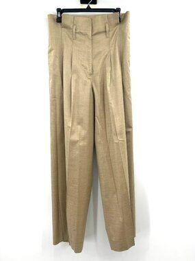 NWT COS Wool Blend Beige High Waisted Wide Leg Pants Women's 6